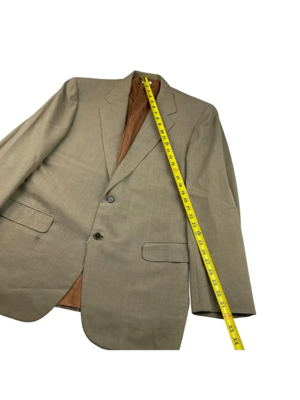 Brioni Men's Nomentano 100% Wool 2-Button Blazer Beige • Italy • 44R US